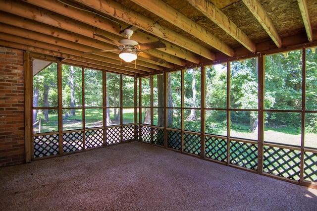 unfurnished sunroom featuring plenty of natural light