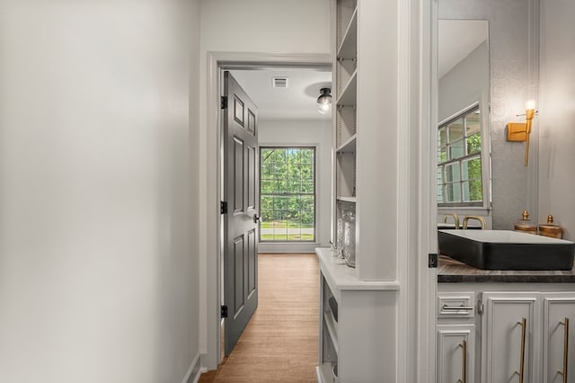7172 Standing Boy Rd, Columbus, GA 31904 - hallway with a sink and light wood-type flooring