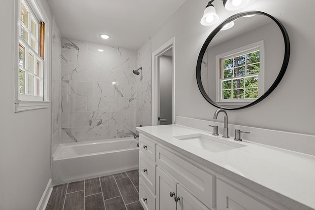 989 Lee Road 0213, Phenix City, AL 36870 - full bathroom featuring vanity,  shower combination, recessed lighting, and wood finish floors