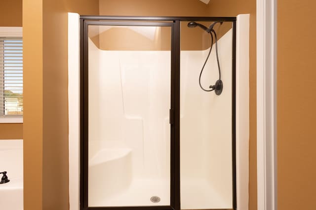 full bathroom featuring a shower stall