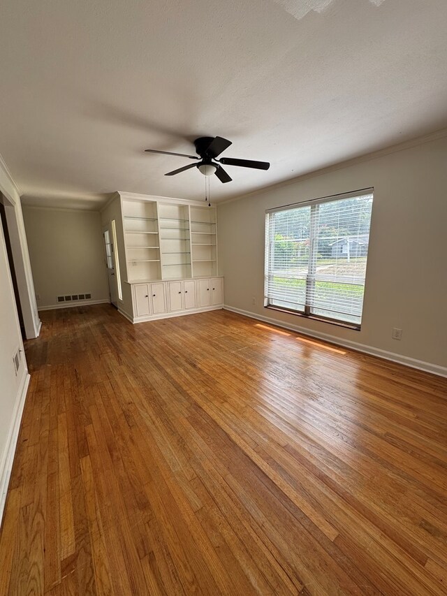 3328 College Ave, Columbus, GA 31907 - unfurnished room with hardwood / wood-style floors, ceiling fan, and ornamental molding