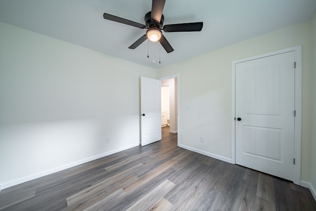 6900 Forrest Rd, Columbus, GA 31907 - unfurnished bedroom with wood finished floors and ceiling fan