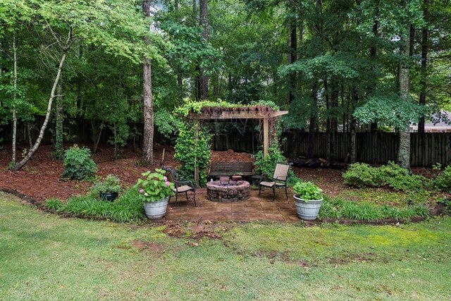 5043 Spyglass Ct, Columbus, GA 31909 - view of yard with a fire pit and a patio