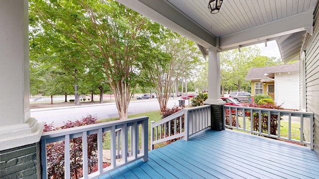 deck with covered porch