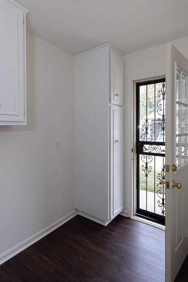 foyer entrance with dark hardwood / wood-style floors