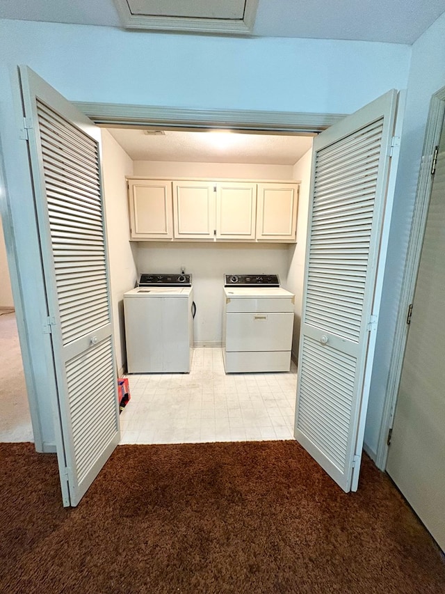 5302 Pine Needle Dr, Columbus, GA 31907 - washroom featuring light colored carpet, cabinet space, and washer and clothes dryer