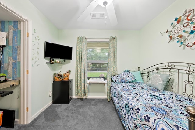 5608 Grove Ave, Columbus, GA 31904 - bedroom with dark colored carpet and a ceiling fan