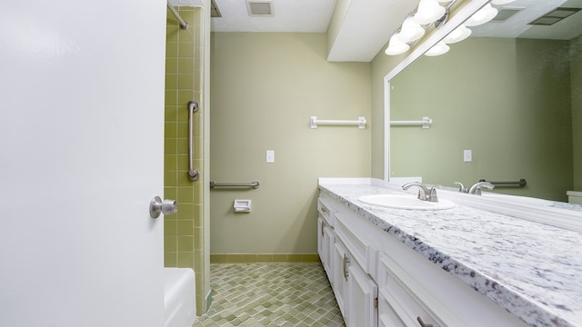 6847 Fawndale Dr, Columbus, GA 31904 - bathroom with vanity, tile patterned floors, a shower, and a bathtub