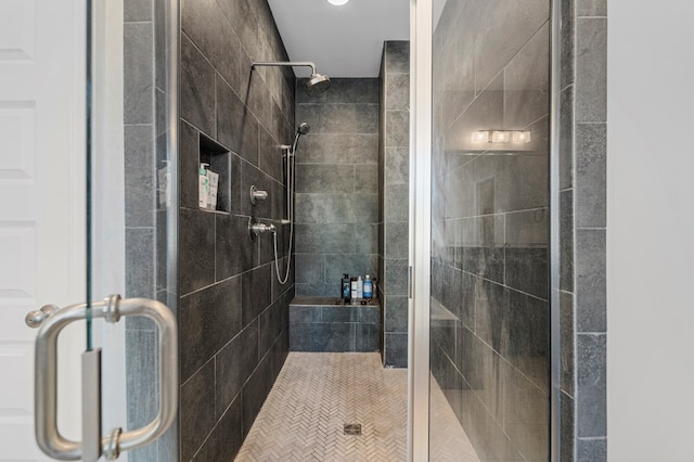 bathroom featuring walk in shower