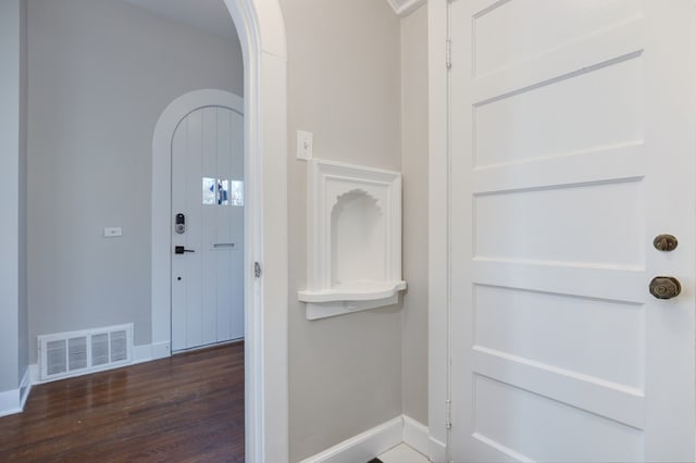 interior space featuring dark hardwood / wood-style floors