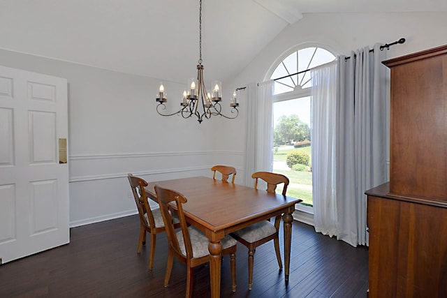 7191 Otter Dr, Midland, GA 31820 - dining area featuring dark wood finished floors and a chandelier