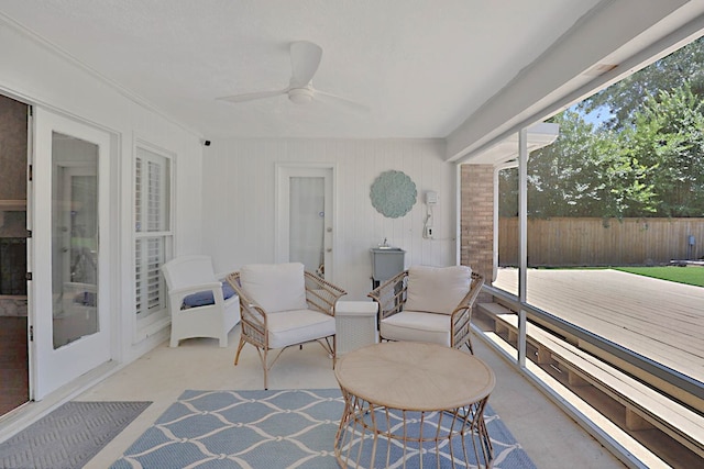 7191 Otter Dr, Midland, GA 31820 - sunroom with ceiling fan