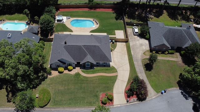 7191 Otter Dr, Midland, GA 31820 - view from above of property with a pool