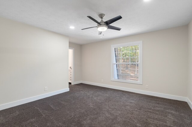 7209 Lullwater Rd, Columbus, GA 31904 - empty room with recessed lighting, dark carpet, and a ceiling fan