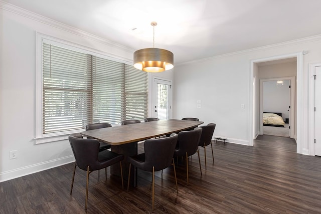 10312 Emerson Way, Midland, GA 31822 - dining space featuring dark wood-style floors and crown molding