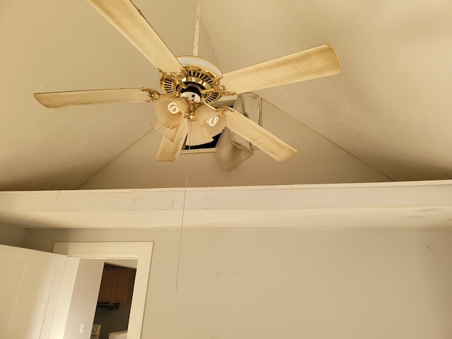 interior details with ceiling fan