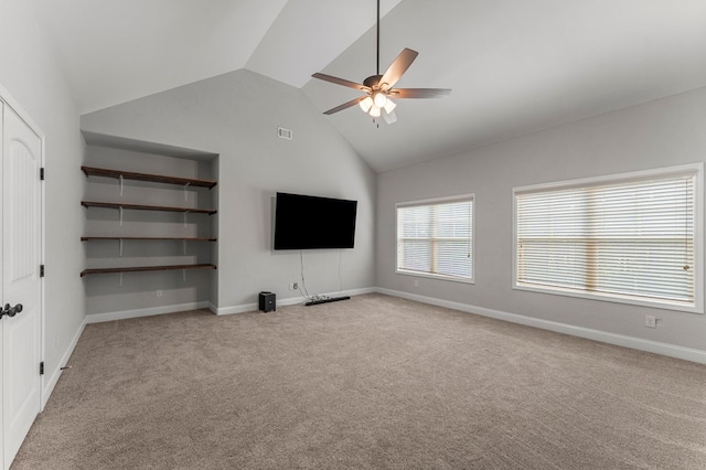 30 Pleasant Ct, Cataula, GA 31804 - unfurnished living room with a ceiling fan, lofted ceiling, and carpet flooring