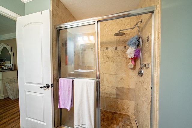 full bathroom featuring a stall shower