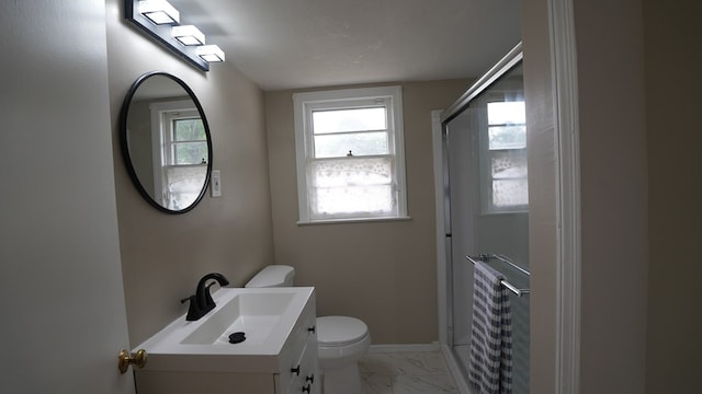 4525 Sentry St, Columbus, GA 31907 - full bath featuring vanity, a shower with shower door, and marble finish flooring