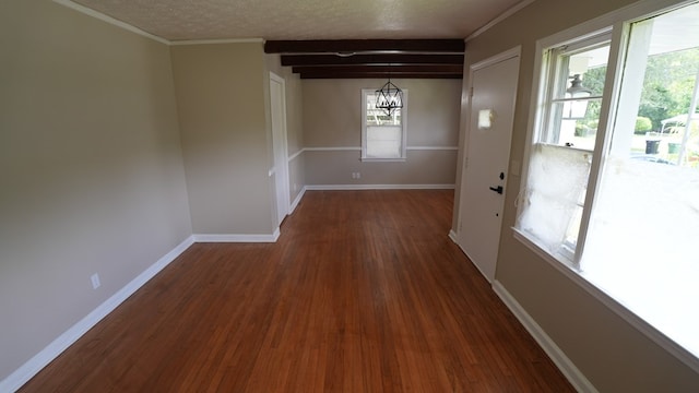4525 Sentry St, Columbus, GA 31907 - unfurnished dining area featuring plenty of natural light, a textured ceiling, wood finished floors, a chandelier, and crown molding