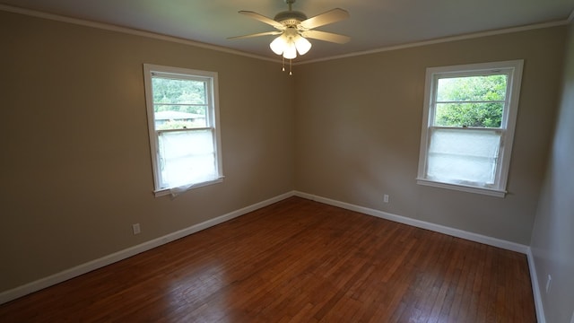 4525 Sentry St, Columbus, GA 31907 - spare room featuring healthy amount of natural light, hardwood / wood-style floors, ornamental molding, and a ceiling fan