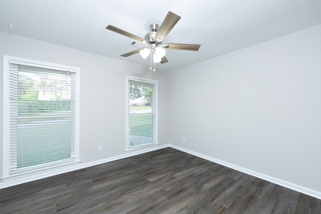 3068 Apache Dr, Columbus, GA 31909 - empty room featuring dark wood finished floors, baseboards, and ceiling fan