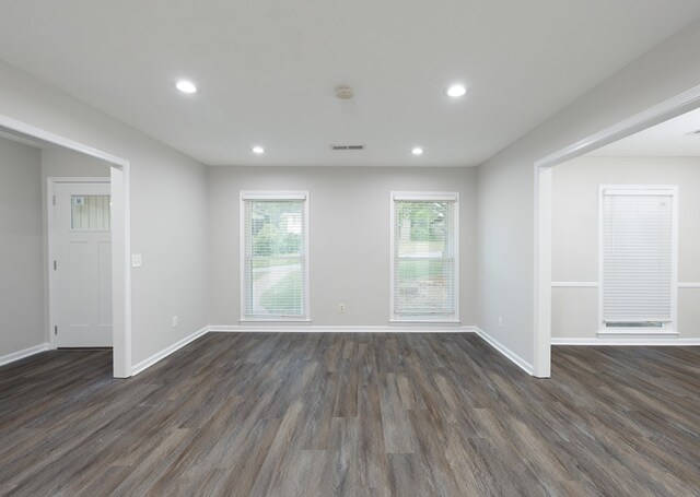 3068 Apache Dr, Columbus, GA 31909 - spare room with dark wood-style flooring, baseboards, and recessed lighting