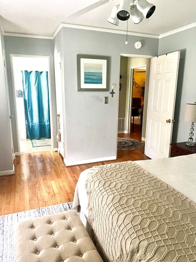 4212 Canady St, Columbus, GA 31909 - bedroom featuring wood finished floors, baseboards, ornamental molding, and ceiling fan
