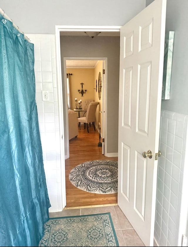4212 Canady St, Columbus, GA 31909 - bathroom with wood finished floors and a shower with curtain