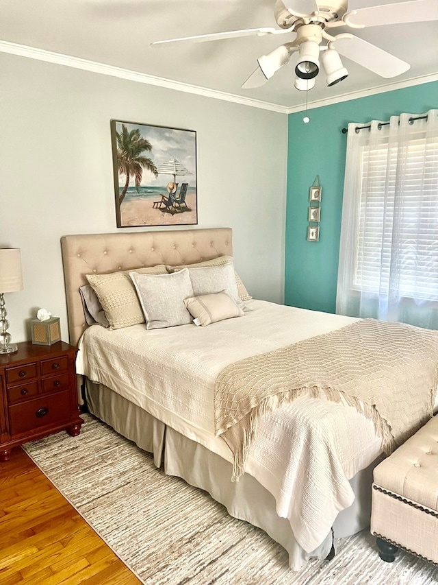 4212 Canady St, Columbus, GA 31909 - bedroom featuring wood finished floors, ornamental molding, and a ceiling fan