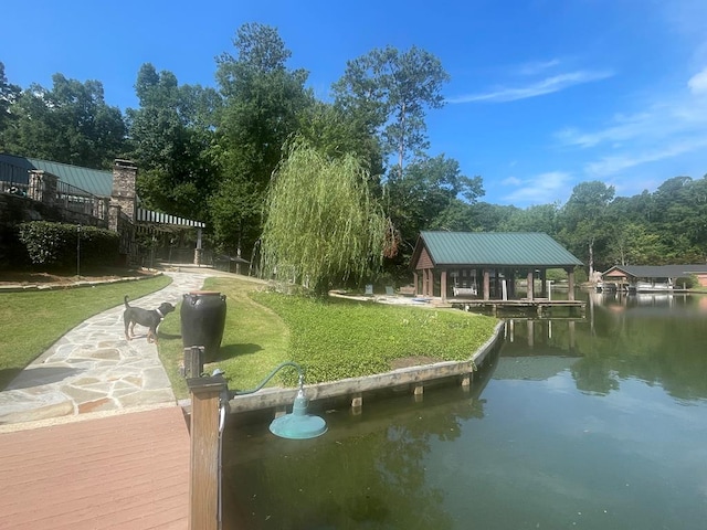 219 Broken Rock Rd, Hamilton, GA 31811 - dock with a water view and a yard