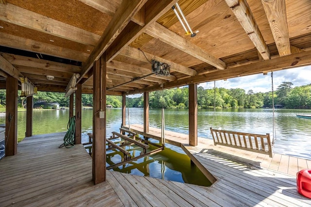 219 Broken Rock Rd, Hamilton, GA 31811 - dock featuring boat lift and a water view