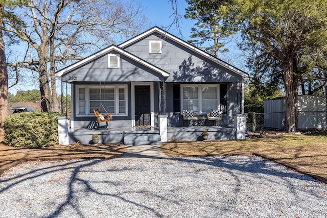 bungalow-style home featuring a porch