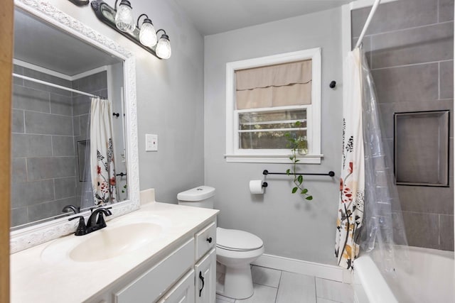 956 Lake Rushin Dr, Columbus, GA 31907 - full bath with vanity, tile patterned floors, and shower / tub combo