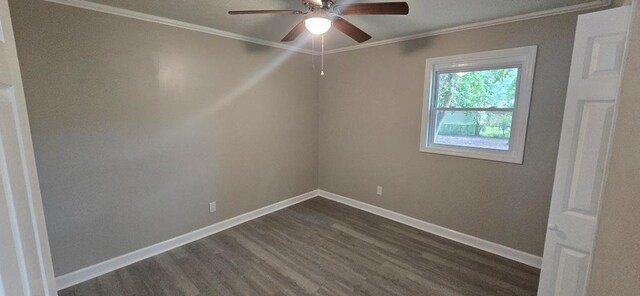 3315 Urban Ave, Columbus, GA 31907 - empty room featuring dark wood-style flooring, a ceiling fan, and crown molding