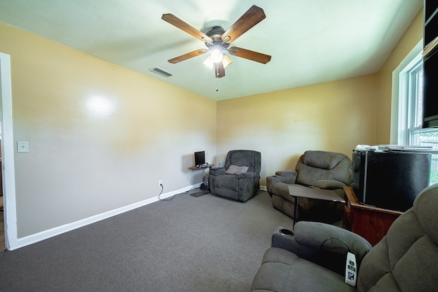 1043 Quincy Dr, Columbus, GA 31906 - living area featuring a ceiling fan and carpet flooring