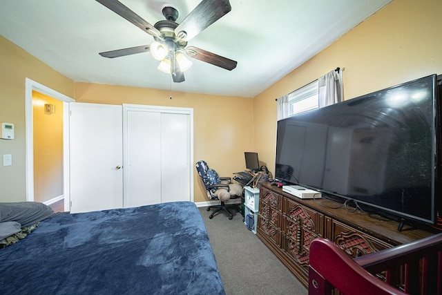 1043 Quincy Dr, Columbus, GA 31906 - carpeted bedroom featuring a closet, ceiling fan, and a desk