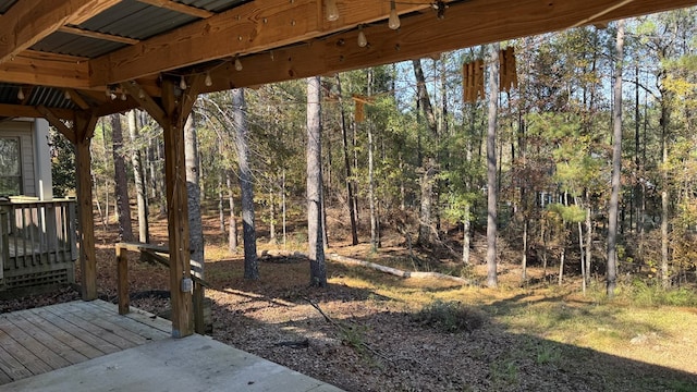 view of yard with a deck