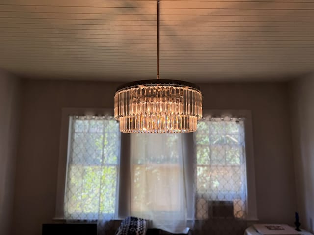 details featuring a notable chandelier