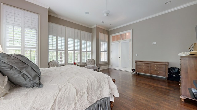 7718 River Crest Dr, Columbus, GA 31904 - bedroom with wood finished floors and ornamental molding