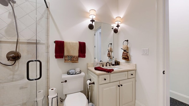 7718 River Crest Dr, Columbus, GA 31904 - full bathroom featuring vanity, a shower stall, and toilet