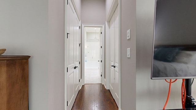 7718 River Crest Dr, Columbus, GA 31904 - corridor with dark wood finished floors