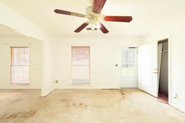 433 Olsen Ave, Columbus, GA 31907 - unfurnished room featuring carpet floors, crown molding, and ceiling fan
