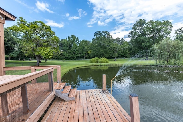 175 Slaughter Dr, Waverly Hall, GA 31831 - dock featuring a water view, a lawn, and view of wooded area
