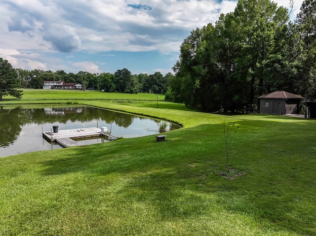 175 Slaughter Dr, Waverly Hall, GA 31831 - dock area with a water view and a yard