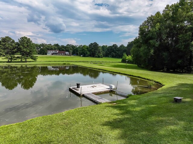 175 Slaughter Dr, Waverly Hall, GA 31831 - dock area with a water view and a lawn