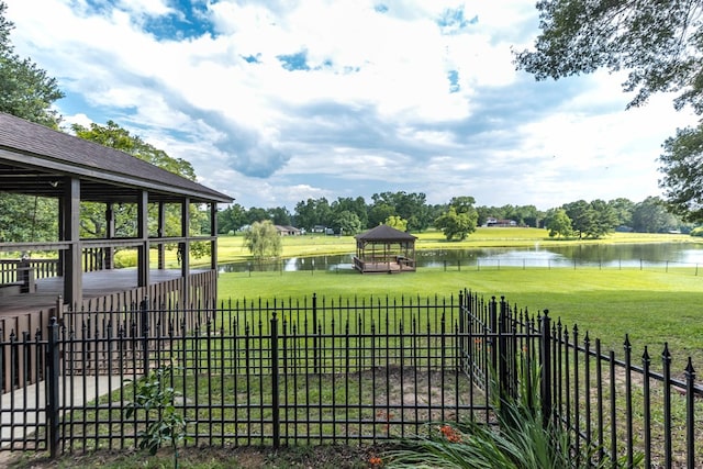 175 Slaughter Dr, Waverly Hall, GA 31831 - fenced backyard with a water view and a gazebo