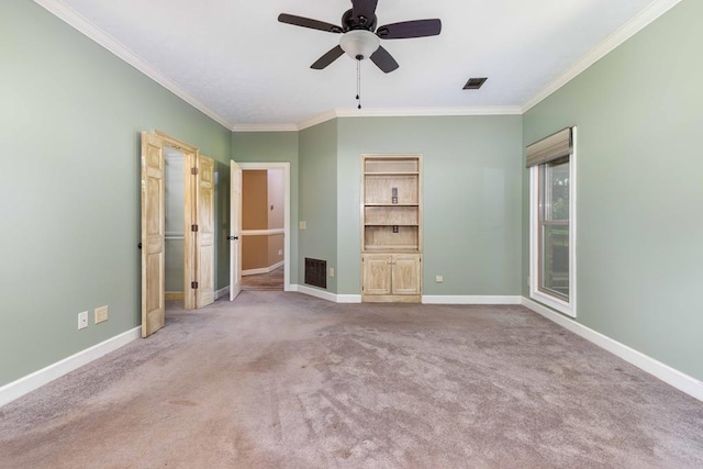 175 Slaughter Dr, Waverly Hall, GA 31831 - unfurnished bedroom featuring ornamental molding, carpet flooring, and a ceiling fan