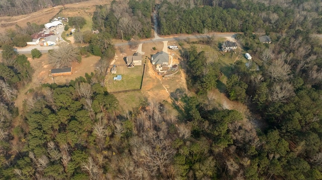 bird's eye view with a forest view