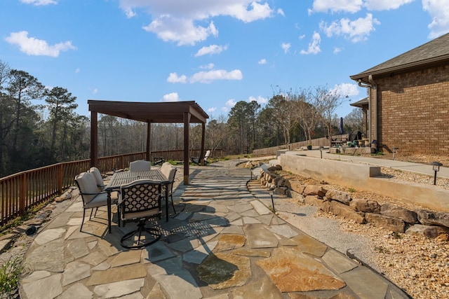 view of patio with outdoor dining space